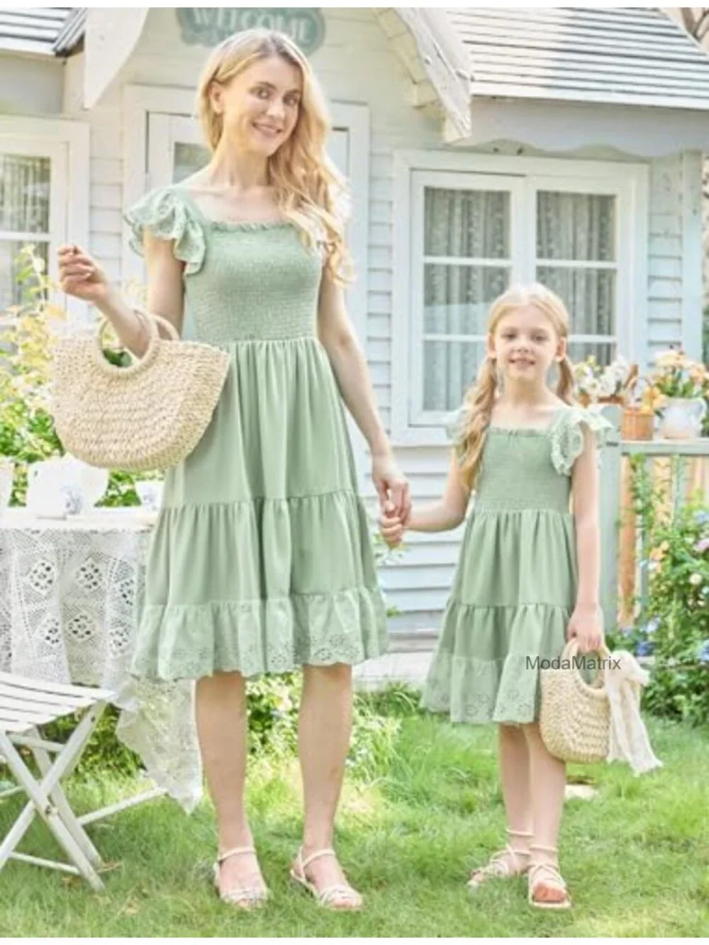 Smocked Tiered Ruffle Sleeve Boho Dress for Girls